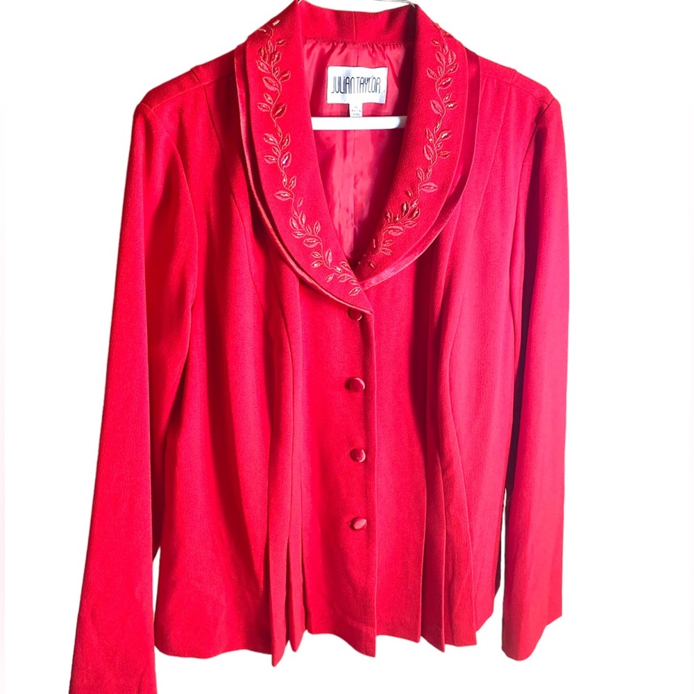 Julian Taylor red blazer jacket size 14